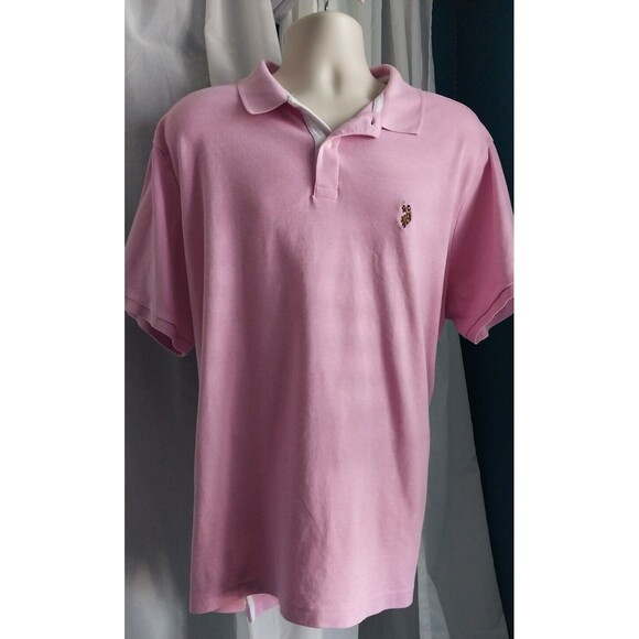 US Polo Assn Men’s Pink Polo Shirt 2XL Short Sleeve Cotton Pull-Over - Picture 1 of 6